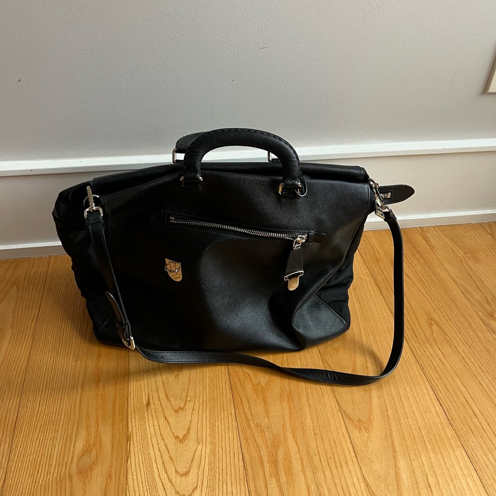 Authentic Prada Saffiano Leather and Nylon Doctor Bag, VA 0839